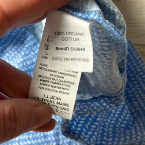 L.L. Bean Women’s 3/4 sleeve Shirt | Blue and White | size Large - Picture 5 of 6
